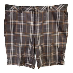 Zero Restriction Tour Series Golf Shorts Mens 40 Brown Plaid Preppy Country Club